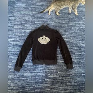 Twisted Heart black velvet jacket